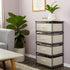 Juvale 4-Tier Tall Closet Dresser with Drawers - Small Fabric Storage Organizer for Bedroom (Beige)