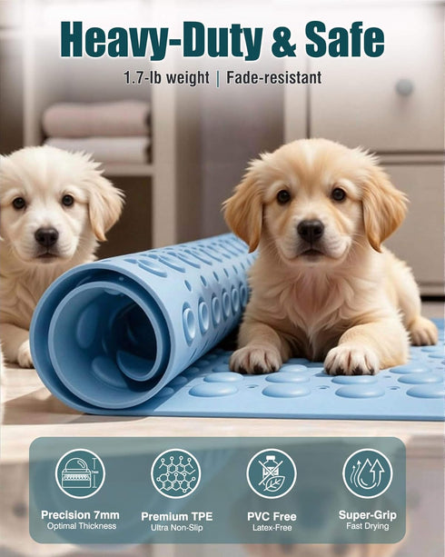 ShineHub 28 16 Inch 166 TPE Non-Slip Bathtub Mat, x Shower Mat with Suction Cups & Massage Nodes, Quick-Draining Bath