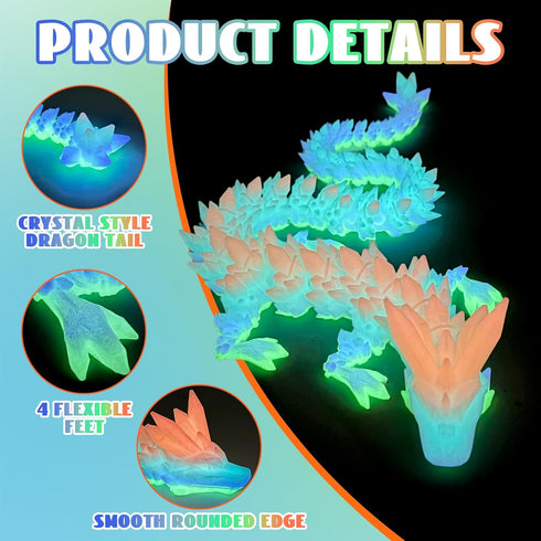 3D 3D Decor(12 Printed Dragon Egg - Easter Egg, Surprise Egg with Flexible Pearly Sheen Dragon Inside, Printed Gift