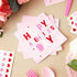 Sparkle and Bash 100-Pack Valentine’s Day Napkins - 5 x 5-Inch Folded Pink Paper - 3-Ply Soft Absorbent