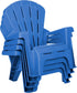 4 Pack Set Little Tikes Kids Garden Chair in Blue, Outdoor Toddler Activity Adirondack Chairs for Picnic, Garden