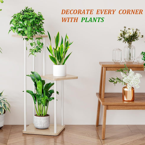 3 3 AZERPIAN Tier Plant Stand Indoor Metal Plant Shelf for Multiple Plants Corner Flower Holders for Living Room