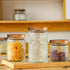 Adodeen 24oz Vintage Glass Canister With Lid Small Glass Jars Wide Mouth Mason Jars Airtight Coffee Canisters Kitchen