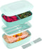 Bentgo Classic Adult Bento Box, Stackable 3-Compartment Lunch Box with Removable Utensil Set, BPA-Free (Coastal Aqua)