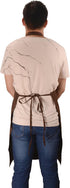 SEW UR LIFE (5 set 3 Brown Professional Resist Water Adjustable Extra Long Bib Apron Pockets Home Kitchen Garden