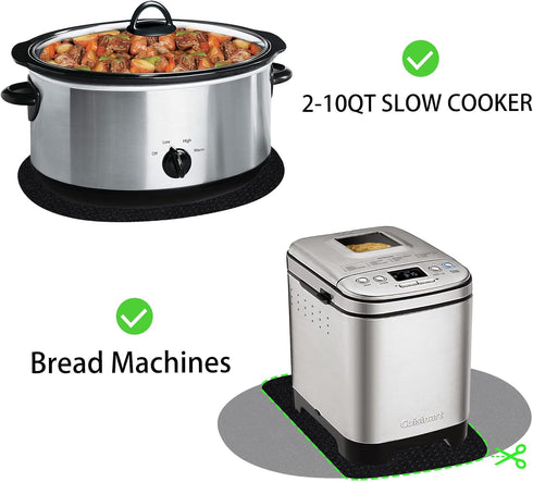 Heat Resistant Mat for Crockpot Slow Cooker with Appliance Slider Function, 2 Pack Countertop Protector