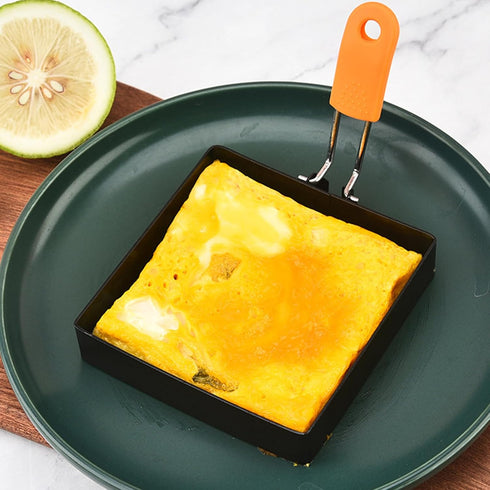 WOWITIS 4 4 Inch Egg,4" Large Pcs Sqaure Egg Ring for Griddle Frying Non-stick Stainless Steel Square Egg Mold,Square