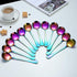Berglander Rainbow Soup Spoon Set of 12, 7.5" Stainless Steel Titanium Plating, Dishwasher Safe