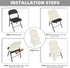6 Packs Ivory Spandex Stretch Folding Chair Covers for Wedding Party,Universal Fitted Washable Dining Seat Slipcovers
