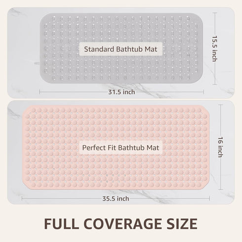 35x16 Inch, OTHWAY Bath Tub Shower Mat Non Slip, Bathtub Floor Liner Mats for Inside Shower Bathroom, Suction Cups