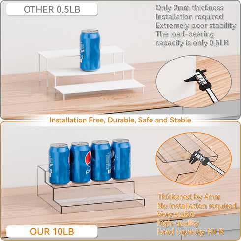 Yieach 3 10.3L 9.4W Tier Clear Acrylic Spice Rack Organizer for Cabinet and Pantry Shelf - x Tiered Spice Rack