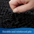 LOCHAS Luxury Bathroom Rug Shaggy Bath Mat 24 x 17 Inch, Washable Non Slip Bath Rugs for Bathroom Shower, Soft Plush Chenille Absorbent Carpets Mats, Black
