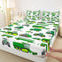 Set Excavator Car Bed Sheets Full Cartoon Construction Tractor Vehicle Sheet Kids Boys Green Yellow Equipment Trucks