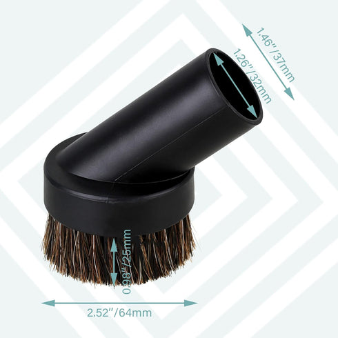 RDEXP Round Dust Brush 25mm, 1.25" Horse Hair Vacuum Attachment Replacement for Sofas and Baseboards