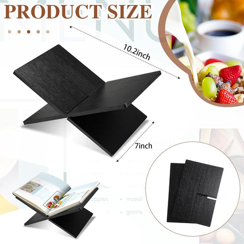 Book Stand Book Holder Book Stands for Display Reading Textbook Holder Open Book Display Stand for Open and Closed Books, Cookbook, Magazines, Textbooks, Recipe Holder (Black) by Geetery