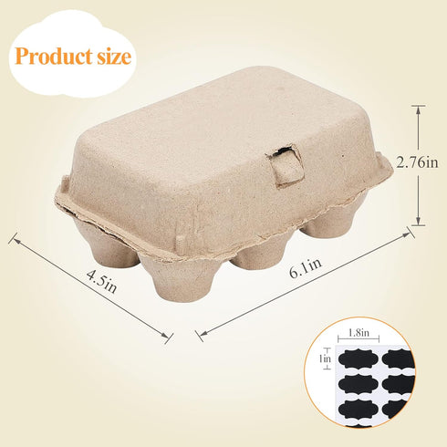 AEIMIJPQ 36 Dozen 6 Count Paper Egg Cartons for Chicken Eggs, Pieces Pulp Fiber Half Egg Cartons Bulk Egg Storage