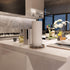 Steel Paper Towel Holder with Crystal Ball, Brushed Nickel Stand for Kitchen Countertops, Fits Standard & Jumbo Rolls