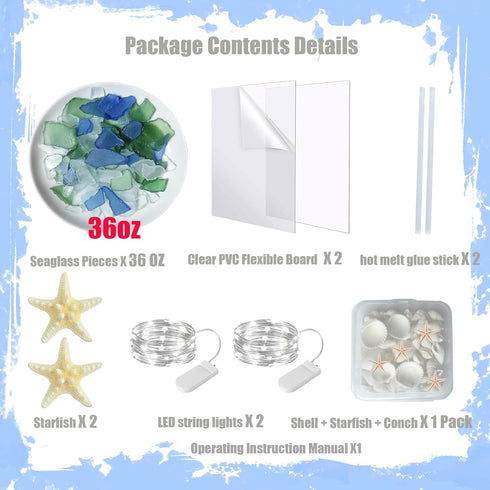 WECKLOM Christmas Tree DIY Kit Sea Glass Pieces for DIY Crafts Christmas Craft DIY Christmas Tree Lights Lamp Christmas