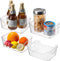 Small 4 Pack Clear Plastic Storage Bins, U-Shaped Organizer Containers with Handles for Kitchen, Bathroom, Office