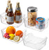 Small 4 Pack Clear Plastic Storage Bins, U-Shaped Organizer Containers with Handles for Kitchen, Bathroom, Office