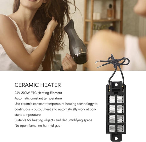 PTC Heater, 24V 200W Auto Constant Temp Insulated Portable Ceramic Air Heating Tool