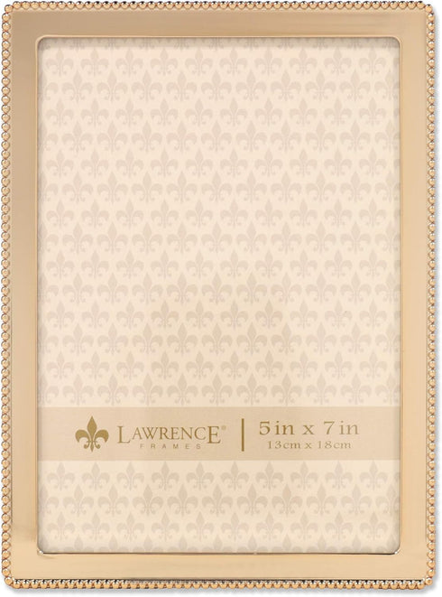 Lawrence Frames 714057 Gold Metal Classic Bead Picture Frame, 5x7