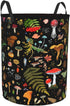 Yossyaog 13.4X16.5IN Mushroom Laundry Basket, Mushroom Decor Laundry Bag with Handles-Collapsible Storage Bin Mushroom