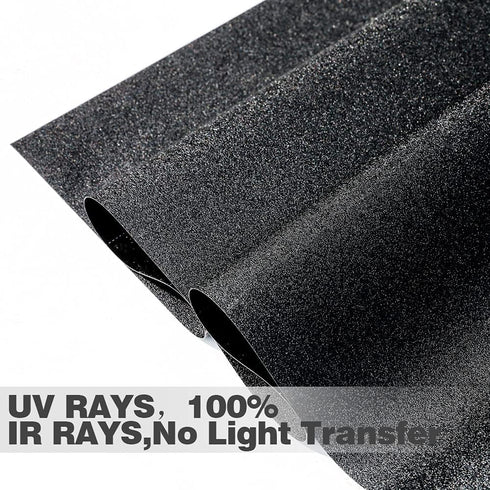 Static Cling Total Blackout Window Film, 100% UV Blocking Black Opaque Privacy Window Tint (17.7x78.7 inches)