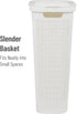 Mind Reader 40L Slim Laundry Hamper - Clothes Basket with Lid, Linen Design, Plastic, 18.5”L x 10.75”W x 23.5”H