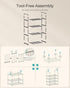 4-Tier 5-10 11.8 16.7 28.2 Inches, ULSA004B01 SONGMICS Shoe Rack, Shoe Organizer, Metal Storage Shelf, Upright