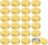 Foraineam 24 Pieces 4 oz Aluminum Round Tins, Golden Metal Storage Jars, Empty Spice Containers, Travel Tin Cans