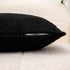 Pack 2 18 18 Inch of Black Boucle Decorative Pillow Cover with Faux Leather Modern Accent Pillow Case x Textured Stripe