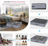 Onlyeasy Large Under Bed Shoe Organizer (12 Pairs x 2) with Metal Zipper, 2 Handles, Breathable, Linen-like Grey