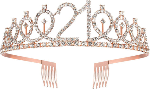 Finally 21 Sash and Crown Set for Girls, 21st Birthday Party Favor Supplies
