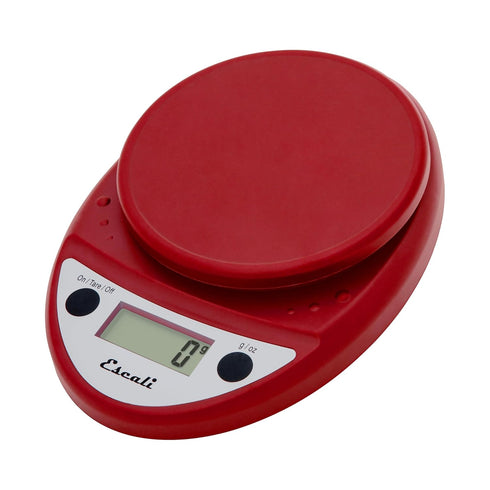 Escali Primo Digital Food Scale, Multi-Functional Kitchen Scale, 8.5 x 6 x 1.5 inches, Warm Red