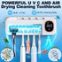 DRMXBU 5 Toothbrush Sanitizer and Holder, Toothbrush Holders for Bathrooms with Light Clean Air Dry, Rechargeable