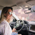 Bling Car Letter Charm, Cute Hanging Crystal Pendant Rear View Mirror Ornament, Rhinestone Women Auto Decoration (White