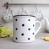 City to Cottage Handmade Extra Large 17.5oz/500ml White and Black Polka Dot Ceramic Mug for Hot Chocolate, Coffee, Tea