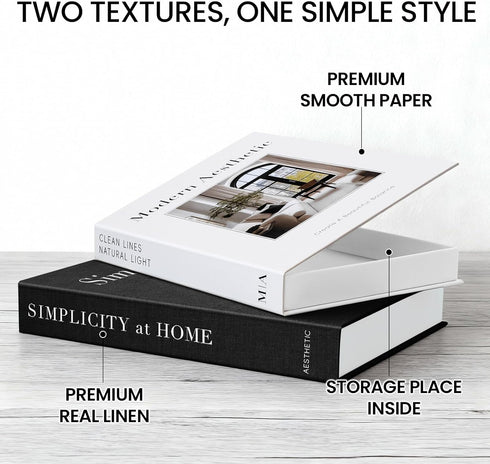 Braveriky Set 2 Modern Decorative Books for Home Coffee Table Decor - Fake Books Storage Box for Decoration - of Faux