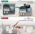 GSlife Dish Drying Rack for Kitchen Counter - Compact Dish Drainer with Utensil Holder and Drain Spout, Black