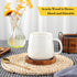LiWiBet 4.3 Inch Set 6 Wood Coasters for Drinks Absorbent with Lip, Rustic Acacia Wood Black Felt Coaster with Holder