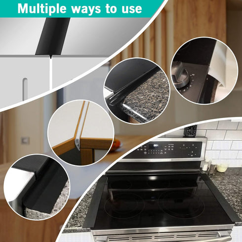 Kitchen Stove Counter Gap Cover, Silicone Gap Filler for 21 Inches Black Stove and Counter