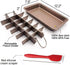 Ailelan Brownie Pan with Dividers - Non-Stick Backing Pan, Brownie Pan, Lasagna Pan, Brownie Trays,18 Pre-slice Brownie Pan All Edges, Muffin and Cupcake Pan for Baking -12 X 8 X 2 Inches