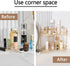2-Tier Counter Countertop shuang qing Corner Bathroom Organizer Classic Storage Shelf for Makeup, Perfume & Toiletries