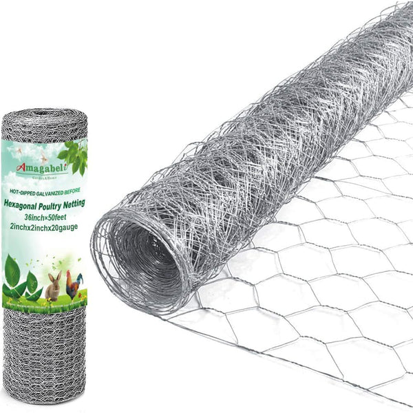 Amagabeli Chicken Wire Fencing Poultry Wire Netting 36inch x 50ft 2 Inch