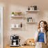 COCOYA 7.3" Set 3, Wall Shelves Deep of Solid Paulownia Wood Wider Longer Sturdy Easy to Install Wall Mounted