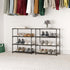 Yegazte Closet (4-Tier,Black) Small Metal Shoe Rack,Stackble Shoe Stand Storage Organizer for Entryway, Hallway