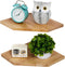 Corner Wall Shelves, Corner Floating Shelves Set of 2 Solid Oak Wood