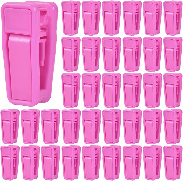 40 Pcs Plastic Baby Hanger Clips Slim-line Finger Clips Set for Velvet Clothes Hanger (Pink)