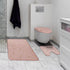 Marble Bathroom Rugs and Mats Set - 3 Piece Nonslip Pink Washable Bath Mat for Water Absorbent Shower Rug